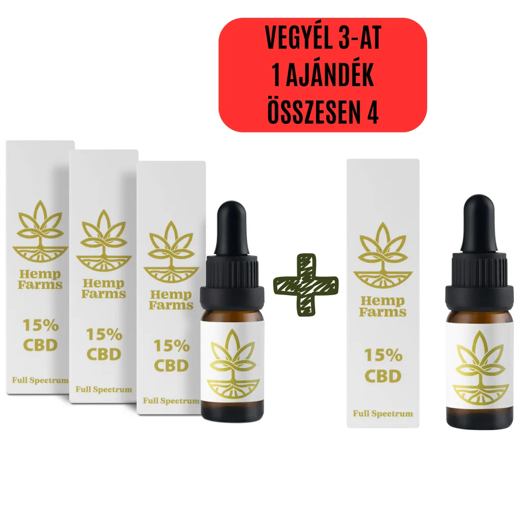 CBD Olaj Hemp Farms Combo 15%+15%+15% 30ml. Full Spectrum
