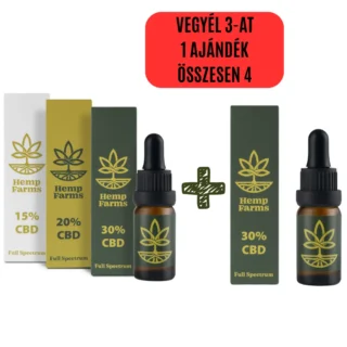 CBD Olaj Hemp Farms Combo 15%+20%+30% 30ml. Full Spectrum